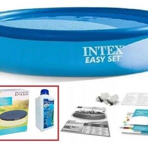 Набор!!! Надувной бассейн Intex easy set 305x76см, с тентом и альгитинн, арт. 28120 в наборе