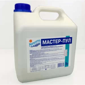 Мастер-Пул 3,0 л канистра, бесхлорное жидкое ср-во 4 в 1 для обеззараживания чистки воды